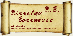 Miroslav Borenović vizit kartica